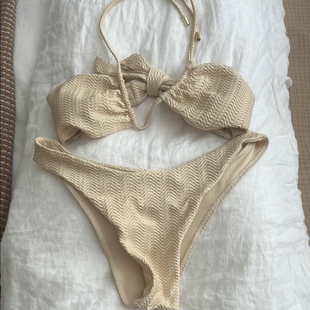 Monday Swimwear Vanilla Chevron Bikini